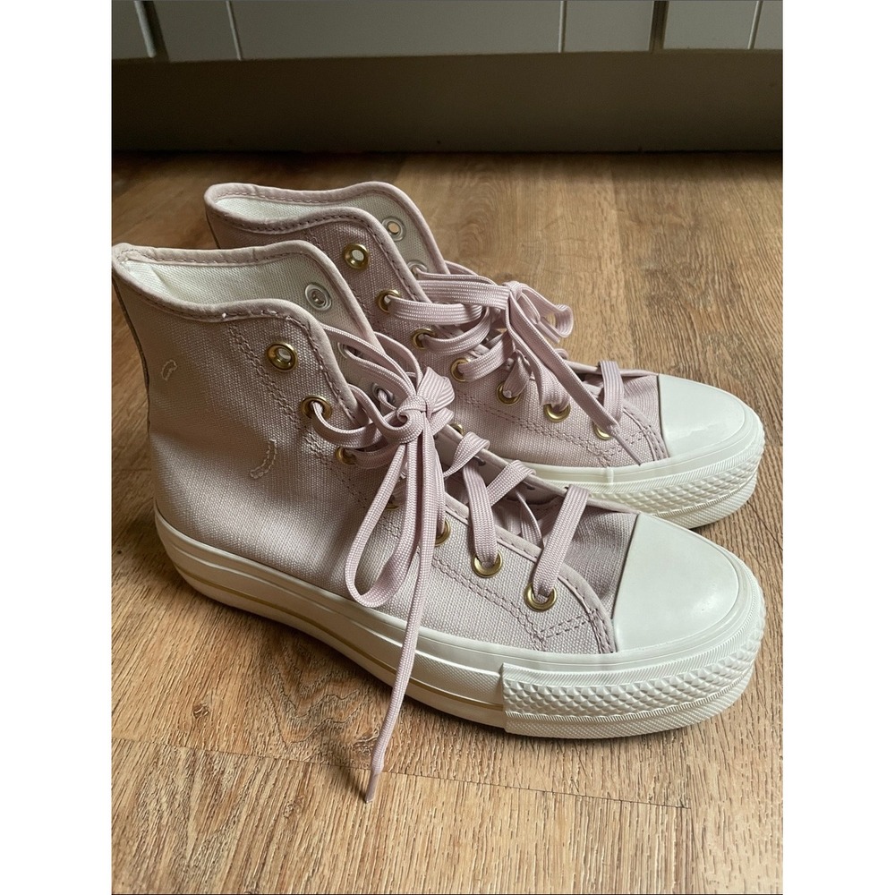 Converse Chuck Taylor All Star Lift High Top Pink Gold Platform Sneakers A10431C - Picture 13 of 13
